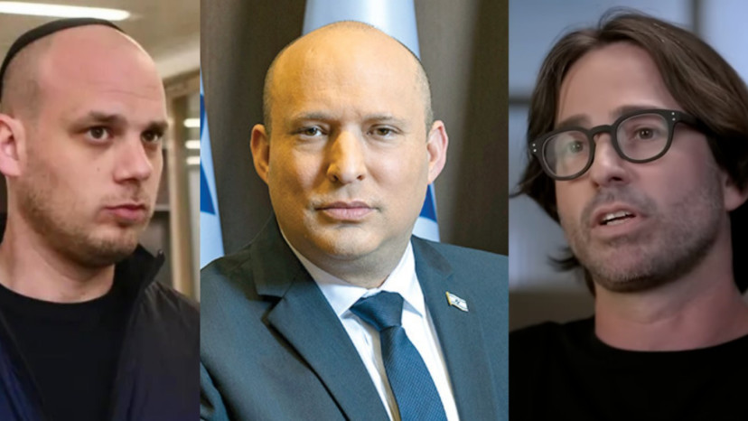 נפתלי בנט, שרוליק איינהורן, אלי פלדשטיין (צילום: אבשלום ששוני,אוליבייה פיטוסי, פלאש 90,צילום מסך כאן חדשות)