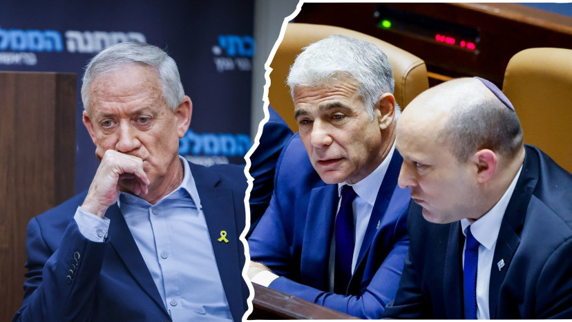 בני גנץ, נפתלי בנט, יאיר לפיד (צילום: אוליביה פיטוסי, פלאש 90,חיים גולדברג, פלאש 90)