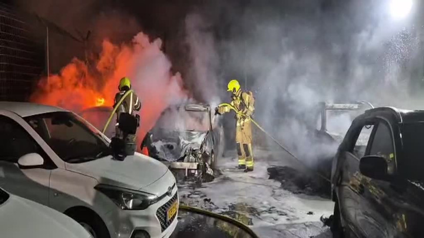 חשד לתג מחיר בלהבים, הצתת רכבים (צילום: כב"ה,כב"ה צפון)