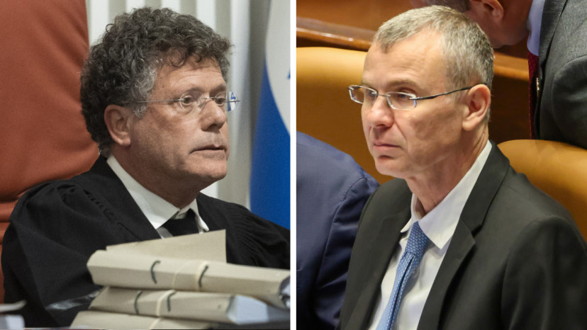 יריב לוין, יצחק עמית (צילום: נועם מושקוביץ, דוברות הכנסת,חיים גולדברג פלאש 90)