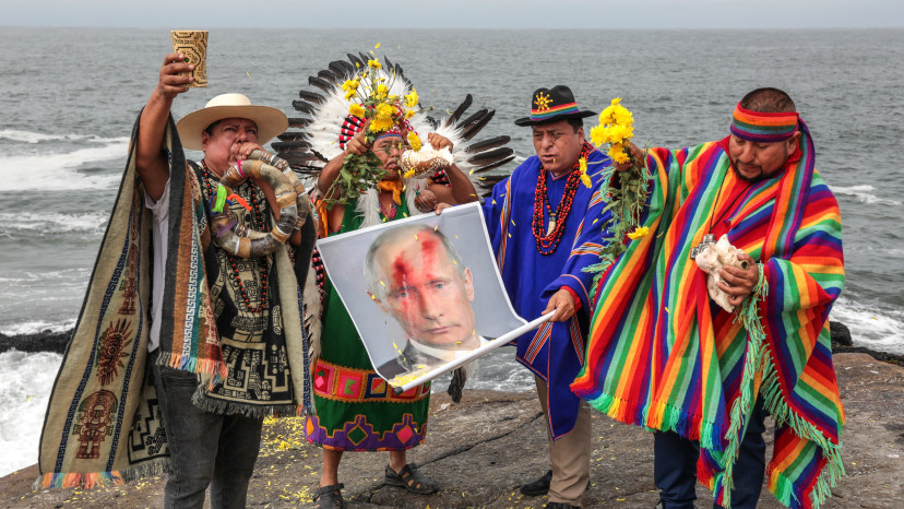 שמאנים בפרו (צילום: Connie FRANCE / AFP via Getty Images)