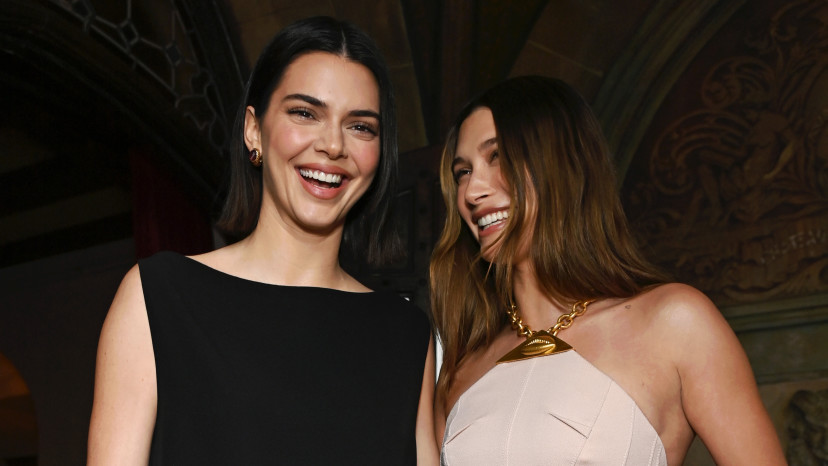 קנדל ג'נר והיילי ביבר (צילום: Jon Kopaloff/Getty Images for Vogue)