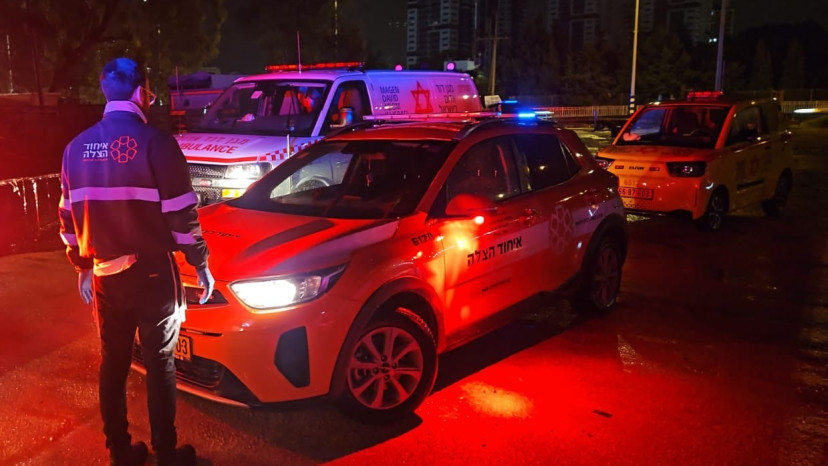 זירת האירוע בחדרה (צילום: איחוד הצלה)