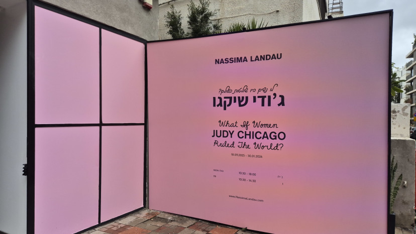 "תערוכה בלי תערוכה": ג'ודי שיקגו במוזיאון תל אביב (צילום: שרון לוקסנבורג)