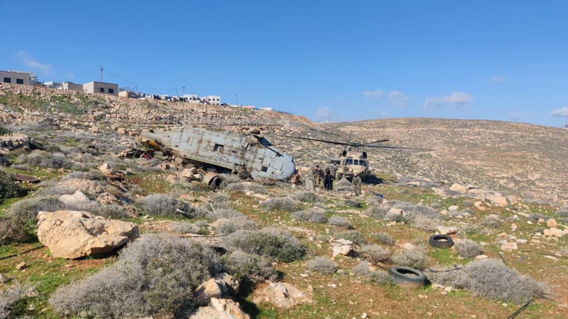 חלקי המסוק שהתרסק (צילום: רשתות חברתיות,רשתות ערביות, שימוש לפי סעיף 27 א')