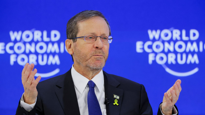 נשיא המדינה יצחק הרצוג בכנס הכלכלי בדאבוס (צילום: רויטרס)