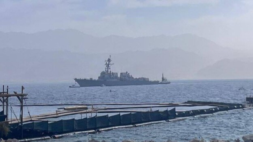 משחתת אמריקאית שהגיעה לאילת (צילום: שימוש לפי סעיף 27א')