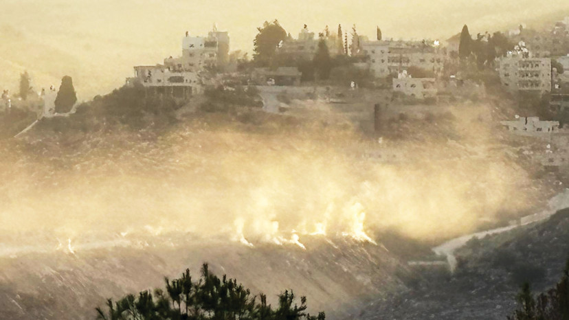 שריפה פיראטית בנעלין. זיהום אוויר בישובי הסביבה (צילום: מועצת שוהם)