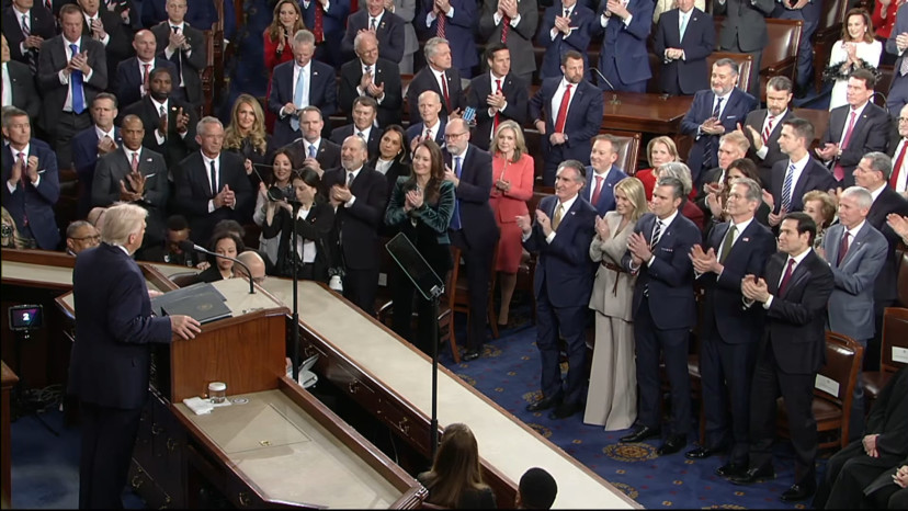 טראמפ בנאום מצב האומה (צילום: צילום מסך יוטיוב)