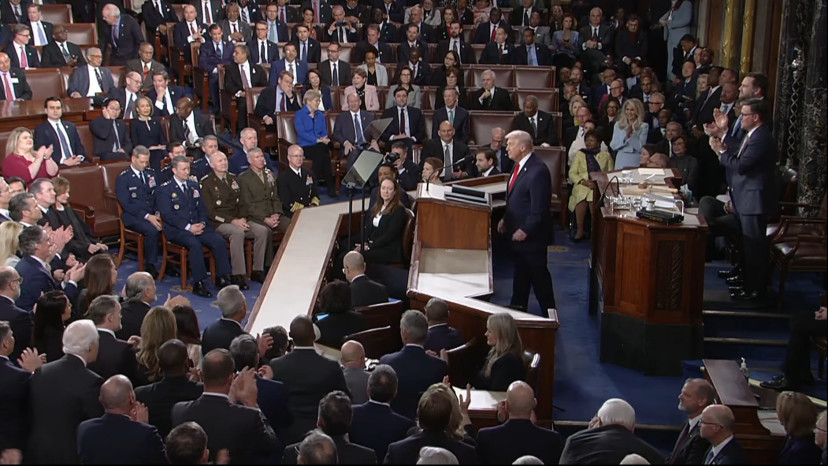 טראמפ בנאום מצב האומה (צילום: צילום מסך יוטיוב)