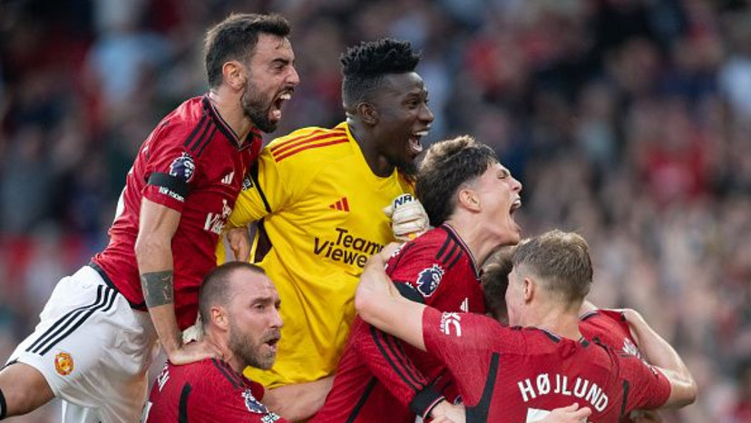 שחקני מנצ'סטר יונייטד חוגגים (צילום: Visionhaus)