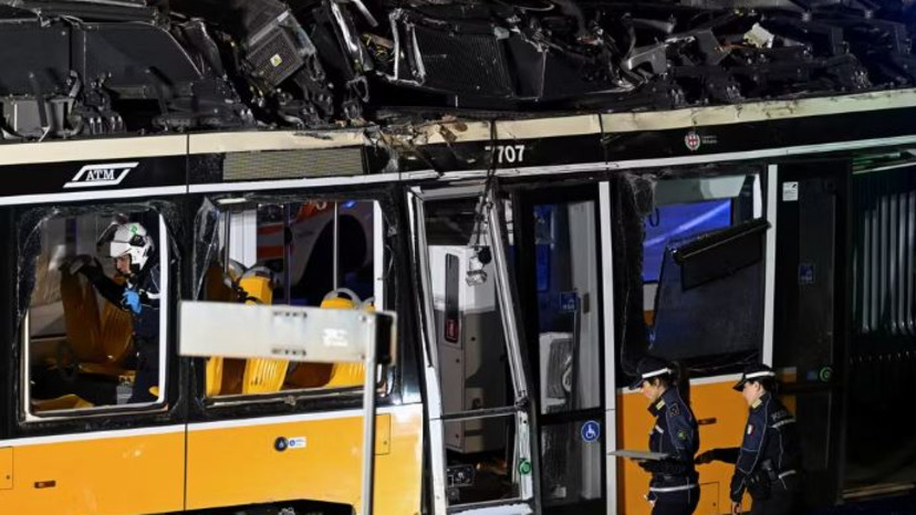 התרסקות החשמלית במילאנו (צילום: צילום מסך לפי סעיף 27א)