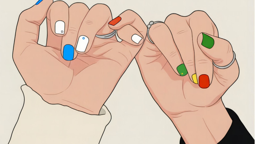 כרזת תמיכה בעם האיראני (צילום: המכללה האקדמית אשקלון)