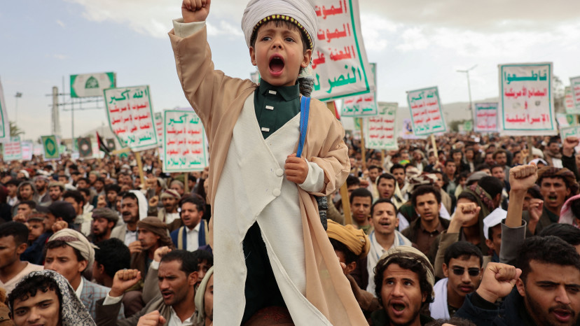 עצרת של החות'ים בתימן (צילום: רויטרס)