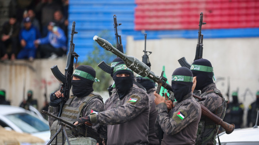 מחבלי חמאס (צילום:  EYAD BABA/AFP via Getty Images)