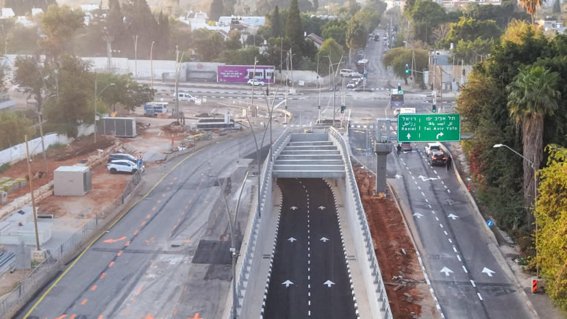 שיקוע רבין ברמת גן. נפתח לתנועה (צילום: אורי חבושי)