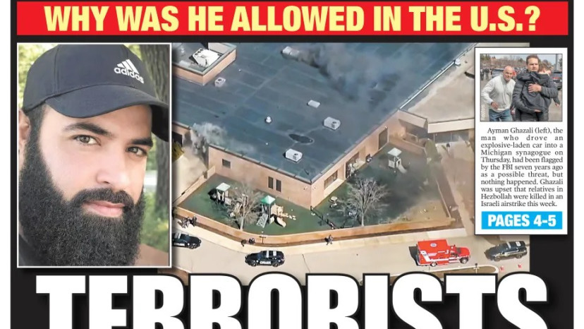 המחבל שביצע את ניסיון הפיגוע בבית הכנסת במישיגן (צילום: צילום מסך ניו יורק טיימס)
