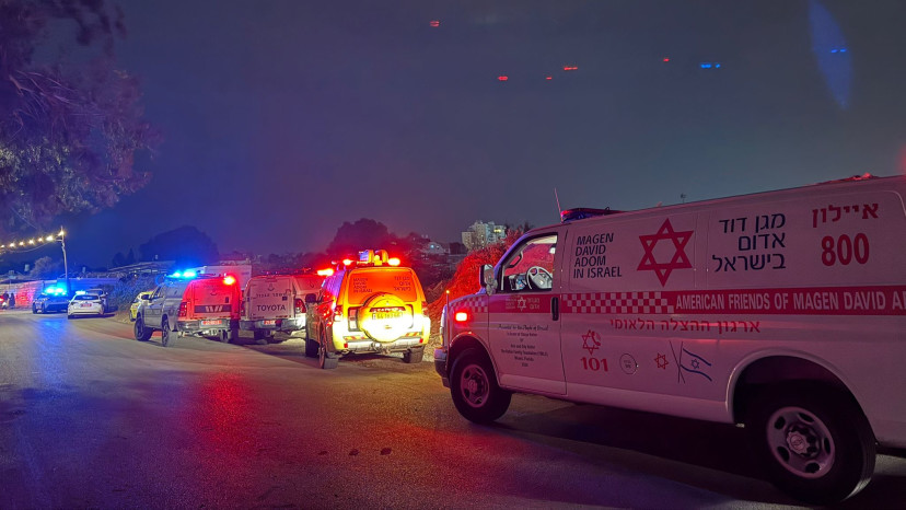 זירת הירי בלוד (צילום: תיעוד מבצעי מד"א)