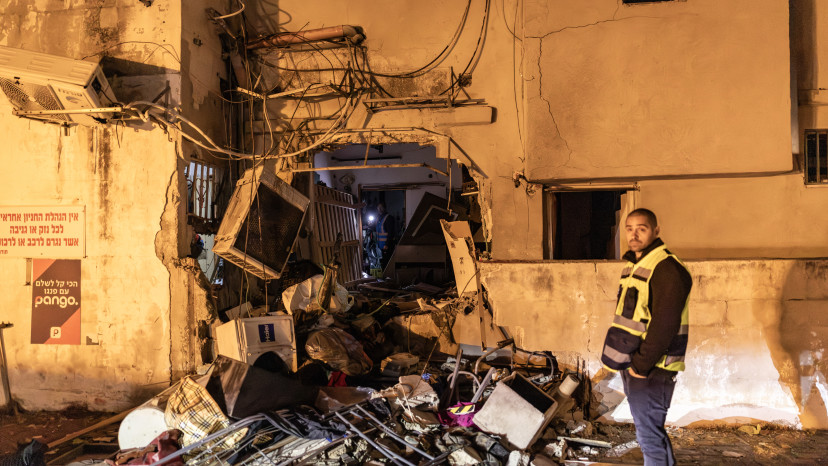 זירת נפילה בגוש דן (צילום: Ilia YEFIMOVICH / AFP via Getty Images)