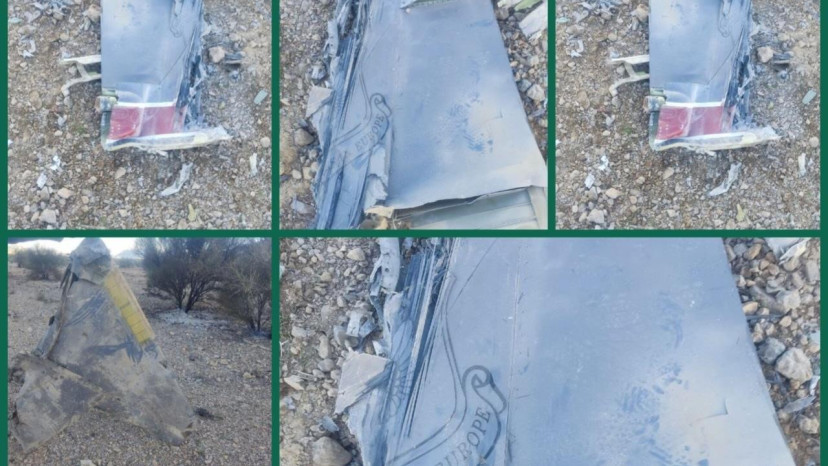 שרידי מטוס קרב אמריקאי שהופל באיראן (צילום: רשתות ערביות, שימוש לפי סעיף 27 א')