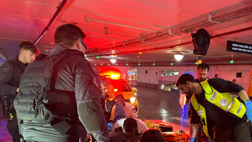 מזירת האירוע במקלט (צילום: תיעוד מבצעי מד"א)