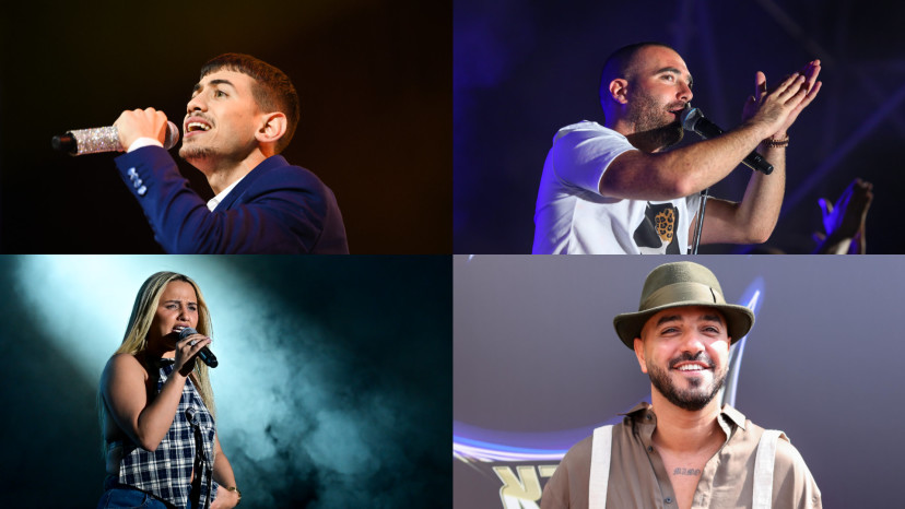 עומר אדם, ששון שאולוב, איתי לוי, עדן בן זקן (צילום: אורטל דהן זיו, פלאש 90: דוד כהן, אריי לייב אברמס, מיכאל גלעדי)