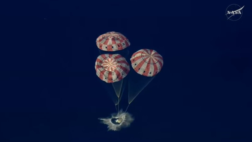 חללית אוריון נחתה בשלום (צילום: נאס"א)