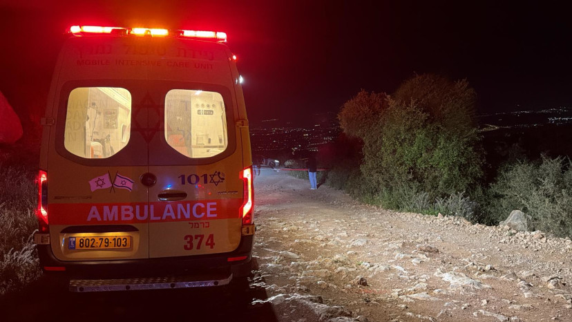 צוותי מד"א בשטח פתוח סמוך לדליית אל כרמל (צילום: תיעוד מבצעי מד"א)