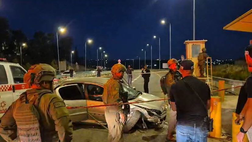 זירת פיגוע הדריסה בצומת הגוש, חטיבת עציון (צילום: צילום מסך,TPS)
