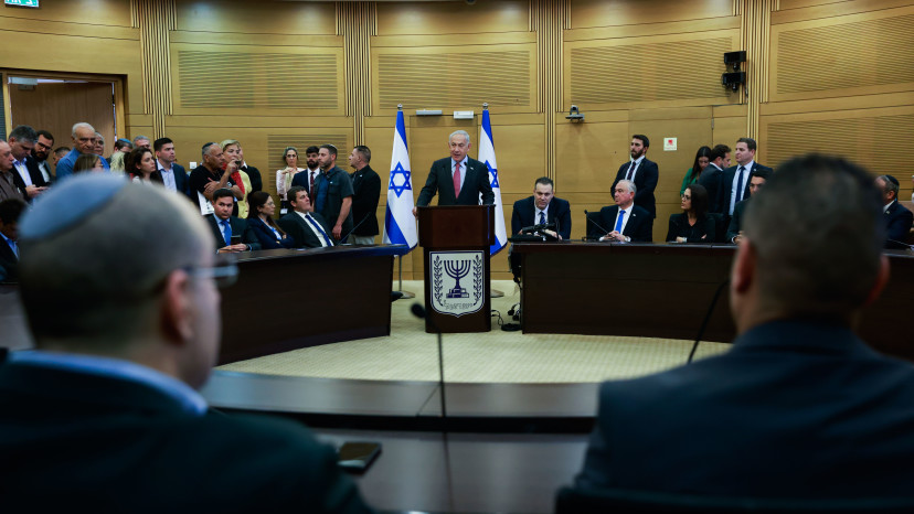 בנימין נתניהו בסיעת הליכוד (צילום:  אריק מרמור, פלאש 90)