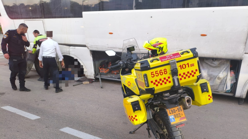 זירת התאונה ביישוב חפץ חיים (צילום: תיעוד מבצעי מד"א)