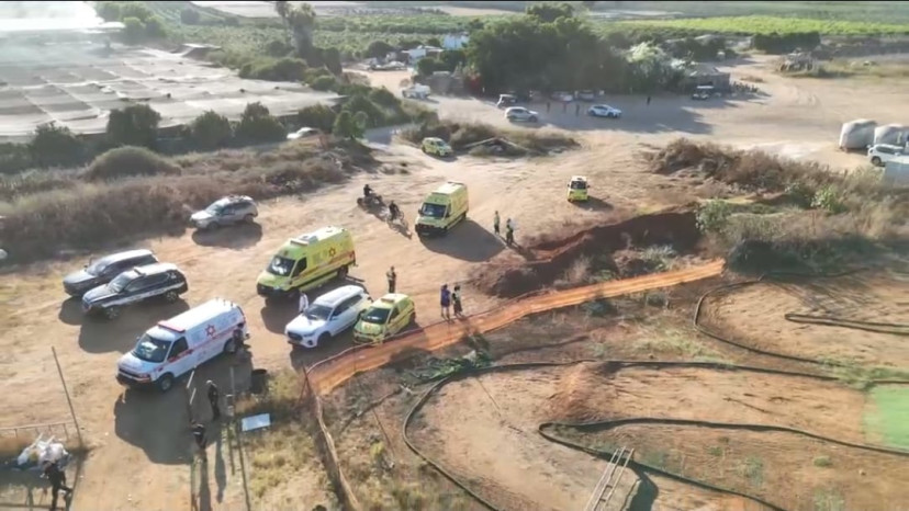 זירת התרסקות המטוס בשטח פתוח סמוך לעין ורד (צילום: תיעוד מבצעי מד"א)