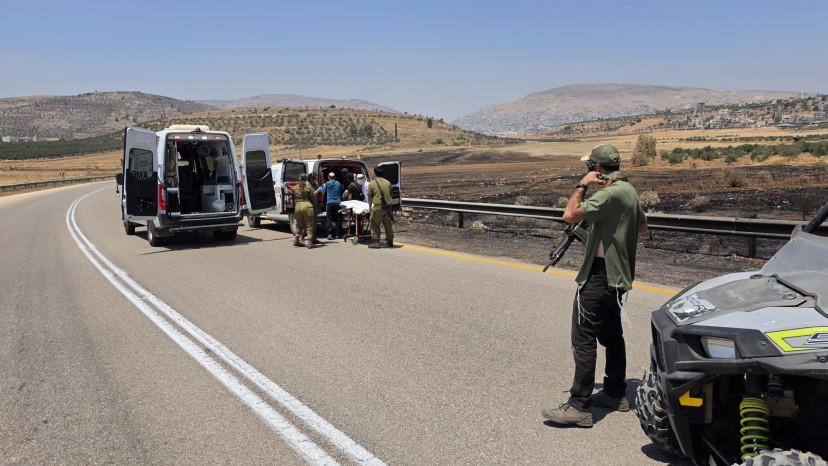 פיגוע דקירה סמוך לישוב אלון מורה שבשומרון (צילום: תיעוד מבצעי מד"א)