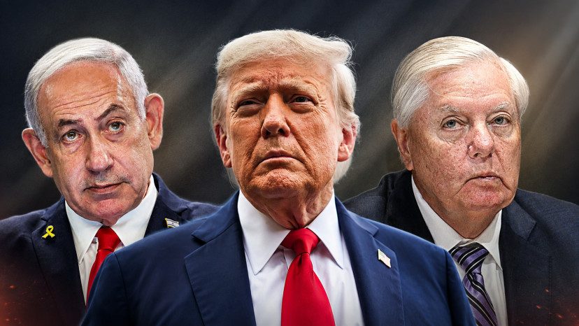 לינדזי גרהאם, דונלד טראמפ, בנימין נתניהו (צילום: gettyimages)