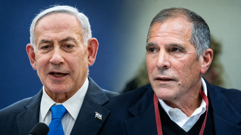פנחס עידן, בנימין נתניהו (צילום: נועם רבקין פנטון פלאש 90,חיים גולדברג פלאש 90,בינה מלאכותית)