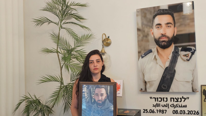 יסמין חטאר ליד בעלה מאהר ח'טאר ז"ל (צילום: צילום פרטי)