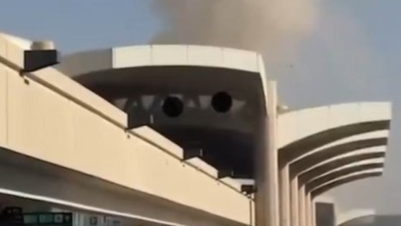 פיצוץ בנמל התעופה "המלך חאלד" בריאד, סעודיה (צילום: צילום מסך רשת X)