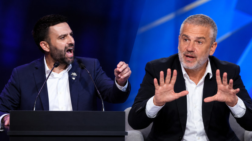 ינון מגל ויוסף חדאד (צילום: אבשלום ששוני ופלאש 90,ערוץ 14,בינה מלאכותית)