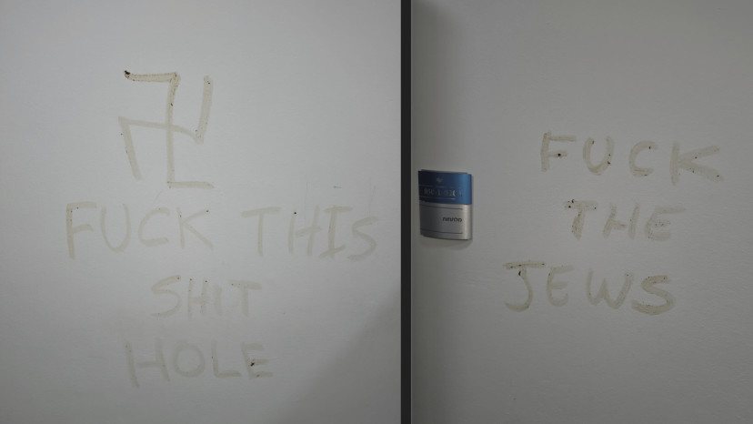 אזרח קנדי ריסס כתובות נאצה  (צילום: ללא)