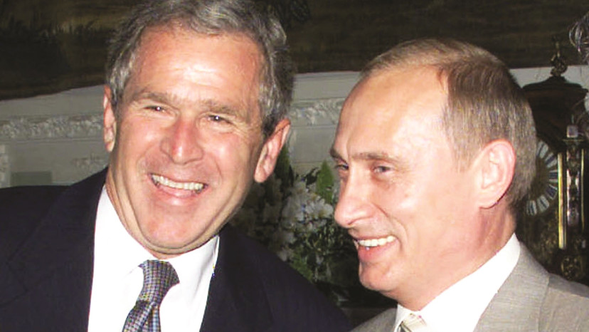 ולדימיר פוטין, ג'ורג' בוש (צילום: רויטרס)