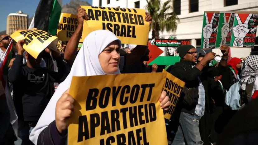 הפגנה בדרום אפריקה נגד ישראל (צילום: רויטרס)