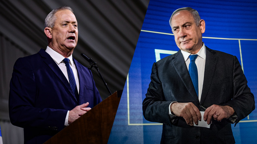 בנימין נתניהו, בני גנץ (צילום: יונתן זינדל, פלאש 90,תומר נויברג)