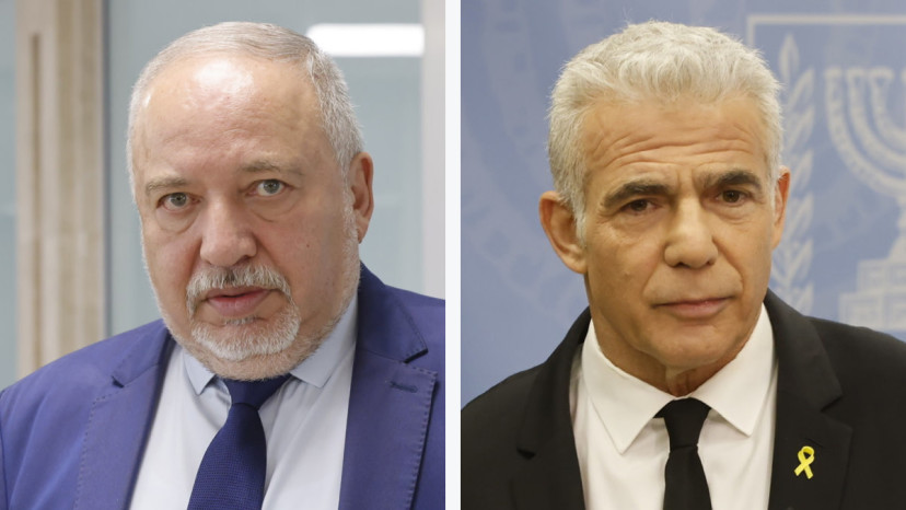 יאיר לפיד, אביגדור ליברמן (צילום: מרק ישראל סלם)