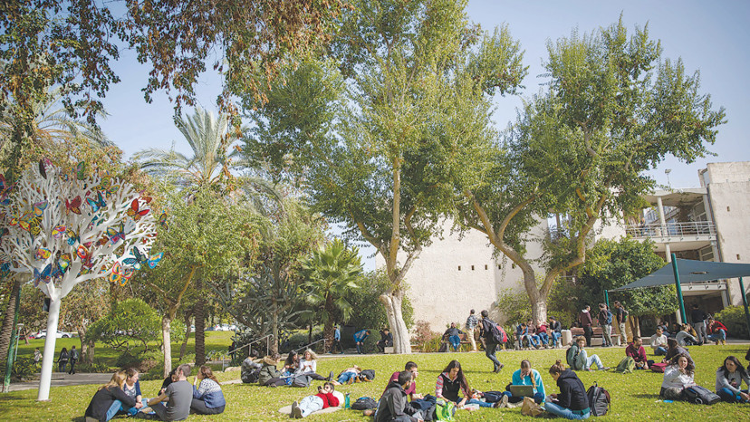 סטודנטים בקמפוס (צילום: מרים אלסטר, פלאש 90)