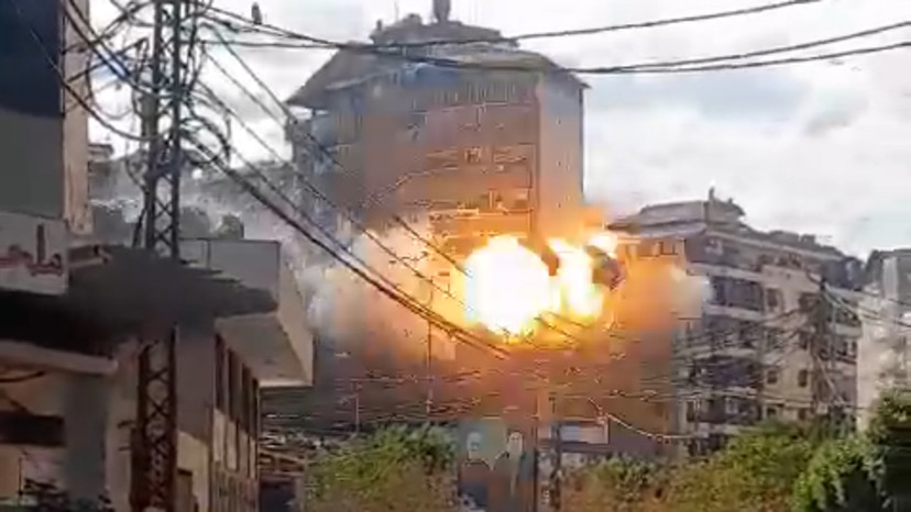 תקיפה בדאחיה (צילום: צילום מסך)