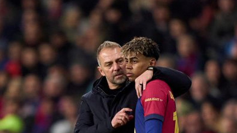 לאמין ימאל והאנזי פליק (צילום: Pedro Salado)