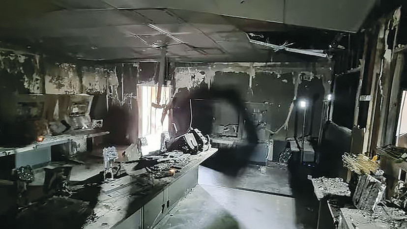 חמ"ל התצפיתניות השרוף בנחל עוז  (צילום: אייל אשל)