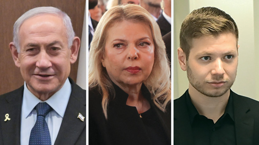 יאיר נתניהו, שרה נתניהו, בנימין נתניהו (צילום: אבשלום ששוני,רויטרס,קובי גדעון לע"מ)