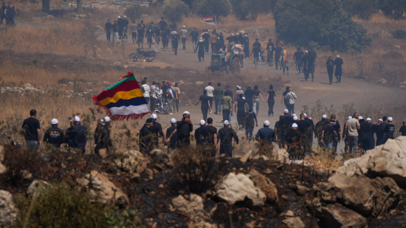 דרוזים בשטח סוריה (צילום: אייל מרגולין, פלאש 90)