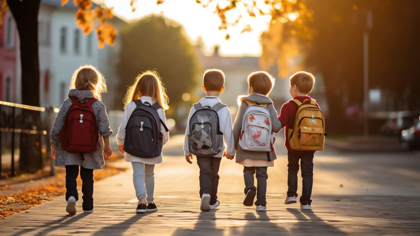 ילדים הולכים לבית הספר (צילום: אינג'אימג')